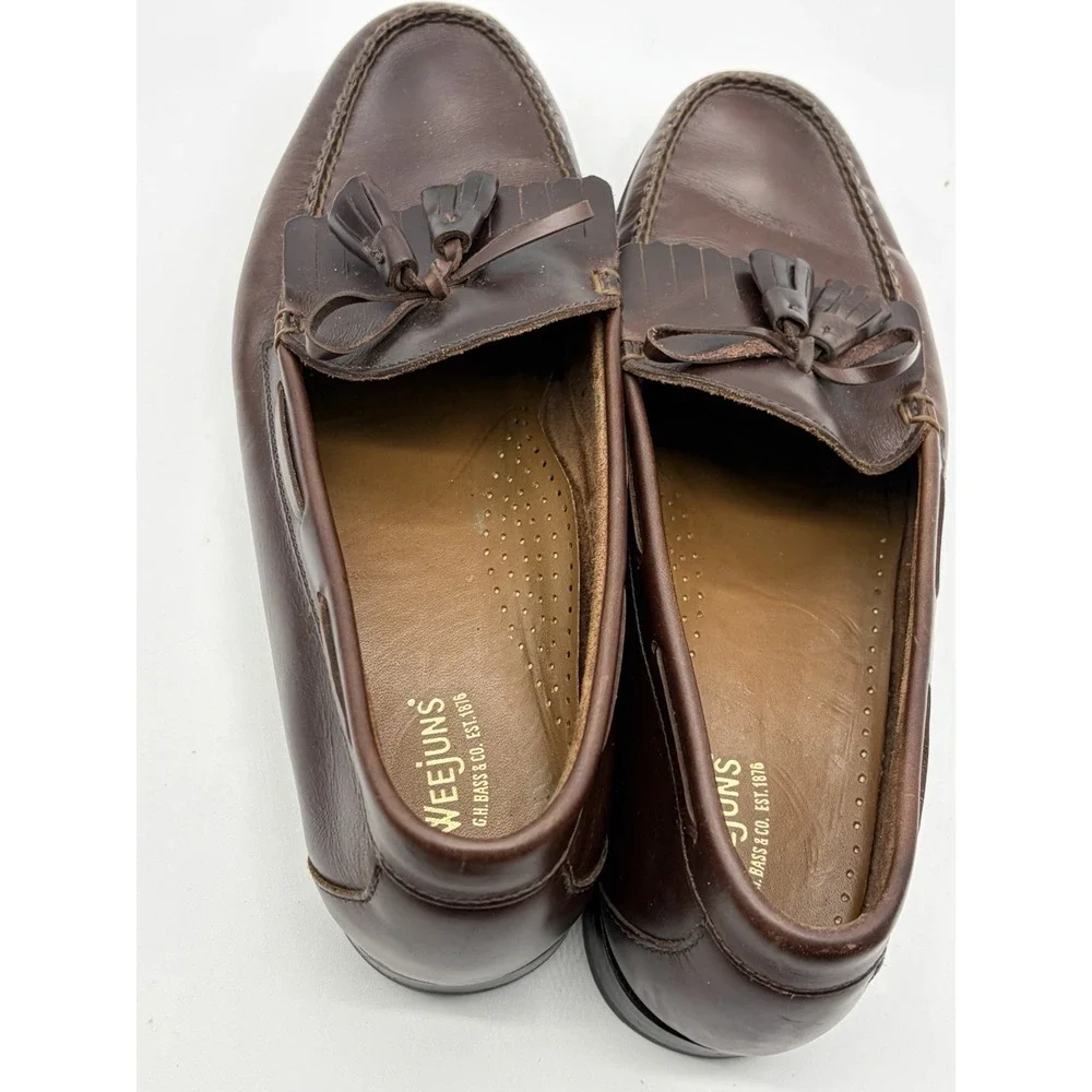 G.H. Bass Weejuns Loafers Men's Size 11.5 D Kiltie Tassel Brown Dress Shoe